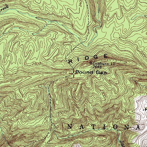Topographic Map of Pound Gap, VA
