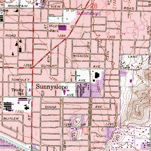 Topographic Map of Palma Park, AZ