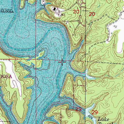 Topographic Map of Thompson Ford (historical), AL