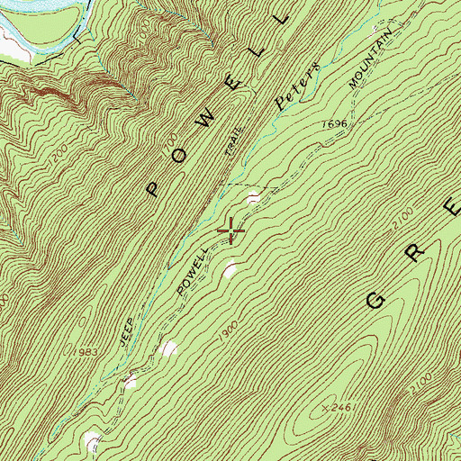 Topographic Map of Powell Mountain Trail, VA