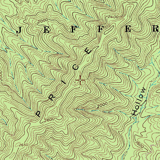 Topographic Map of Price Mountain, VA