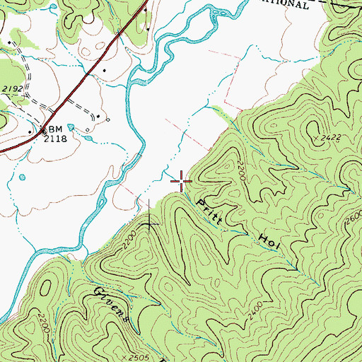 Topographic Map of Pritt Hollow, VA