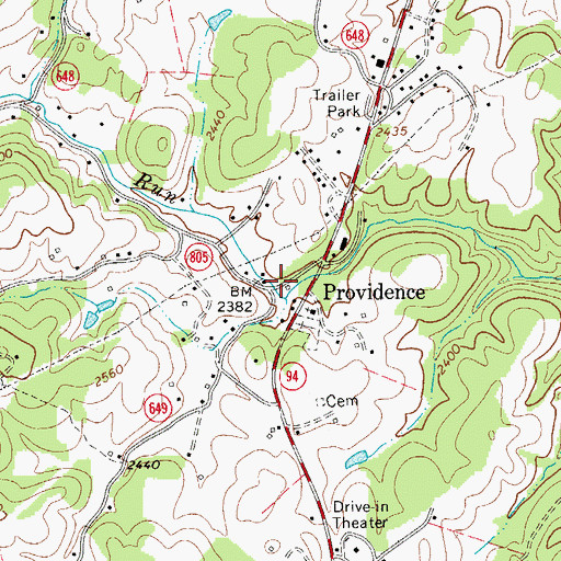 Topographic Map of Providence, VA
