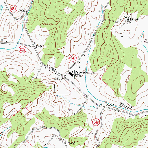 Topographic Map of Providence Elementary School, VA