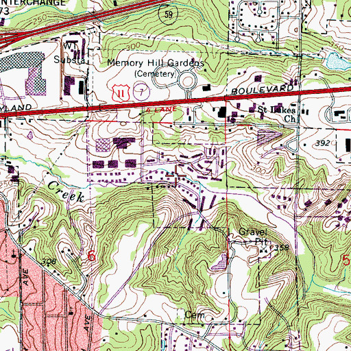 Topographic Map of Timberlane, AL