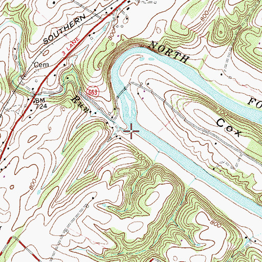 Topographic Map of Pughs Run, VA