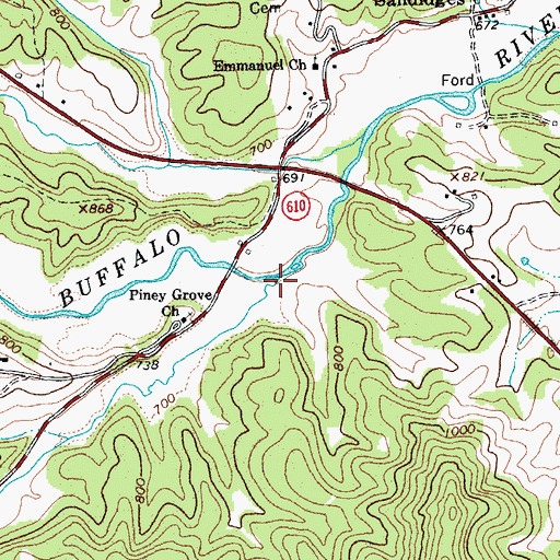 Topographic Map of Puppy Creek, VA