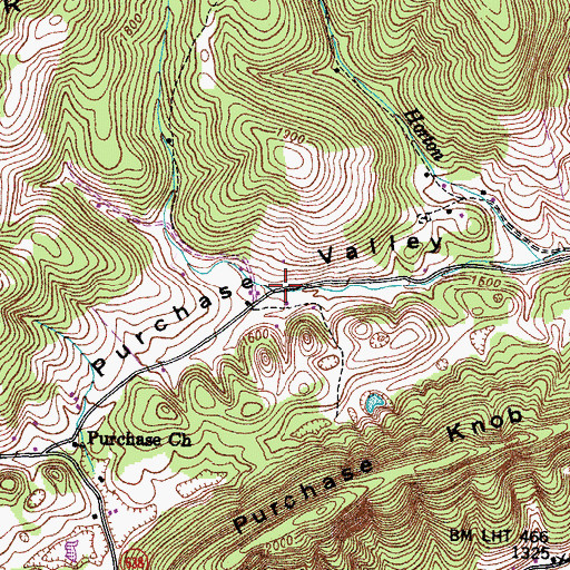 Topographic Map of Purchase Valley, VA