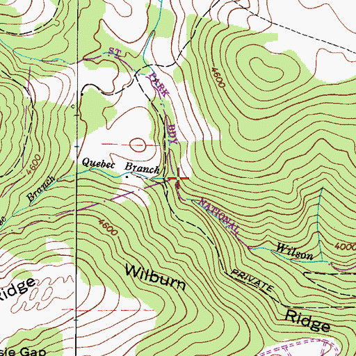 Topographic Map of Quebec Branch, VA