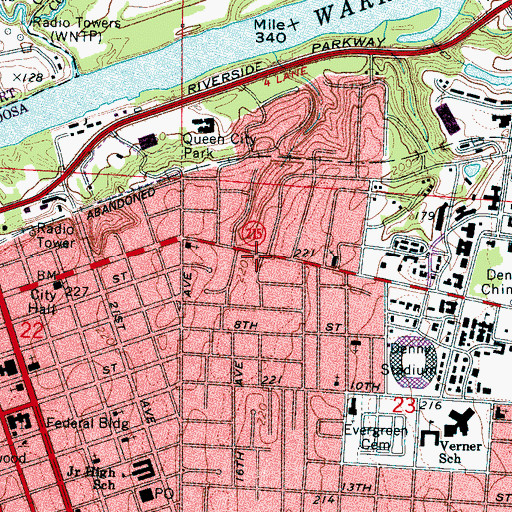 Topographic Map of Trinity Episcopal Church, AL