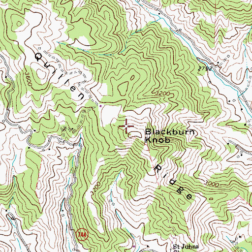 Topographic Map of Quillen Ridge, VA