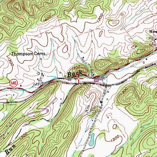 Topographic Map of Rabbit Creek, VA