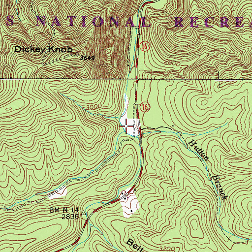 Topographic Map of Raccoon Branch, VA