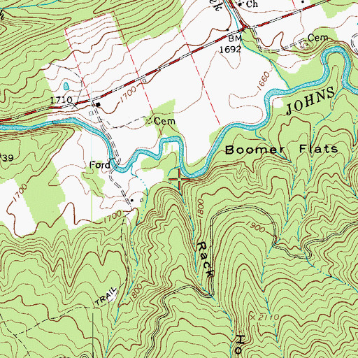 Topographic Map of Rack Hollow, VA
