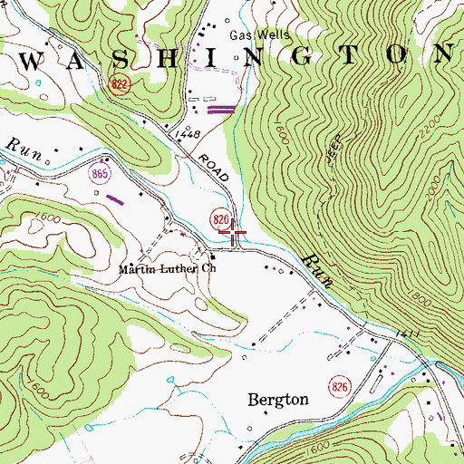 Topographic Map of Rader Run, VA