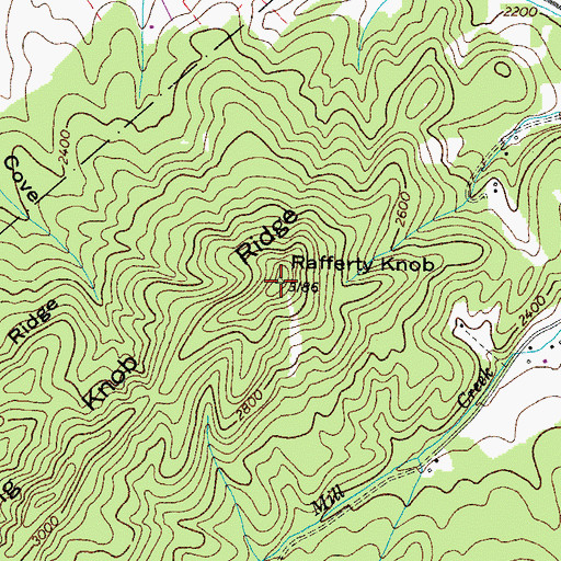 Topographic Map of Raffety Knob, VA