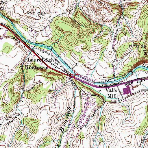Topographic Map of Ramsey Branch, VA