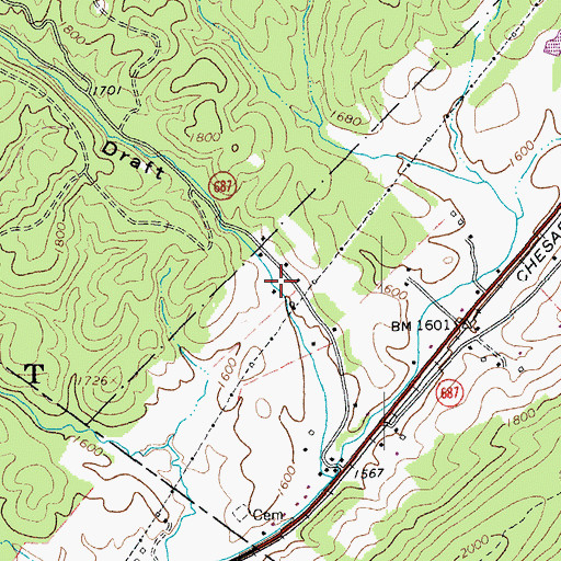 Topographic Map of Ramsey Draft, VA
