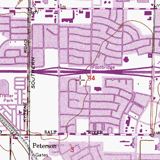 Topographic Map of Palmer Park, AZ