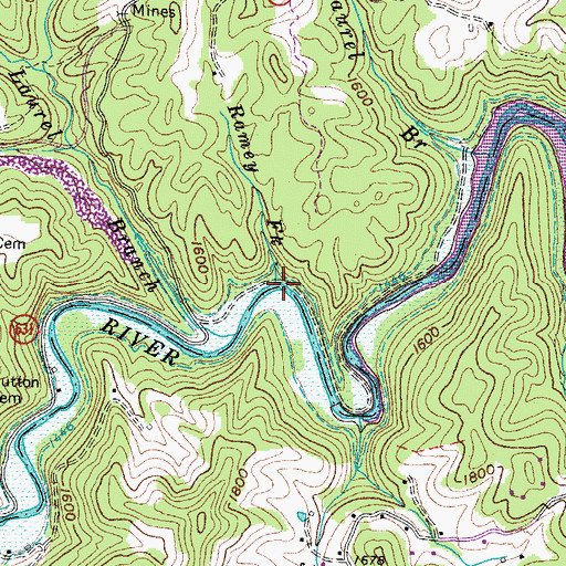 Topographic Map of Ramsey Fork, VA