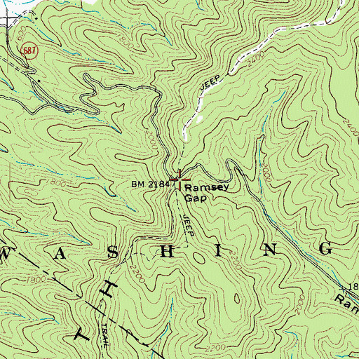 Topographic Map of Ramsey Gap, VA