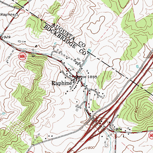 Topographic Map of Raphine, VA
