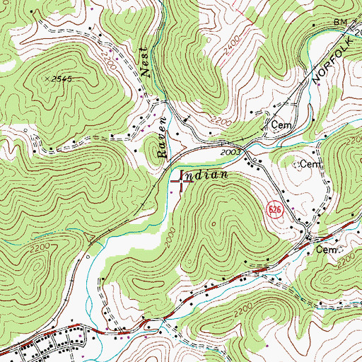 Topographic Map of Raven Nest Branch, VA