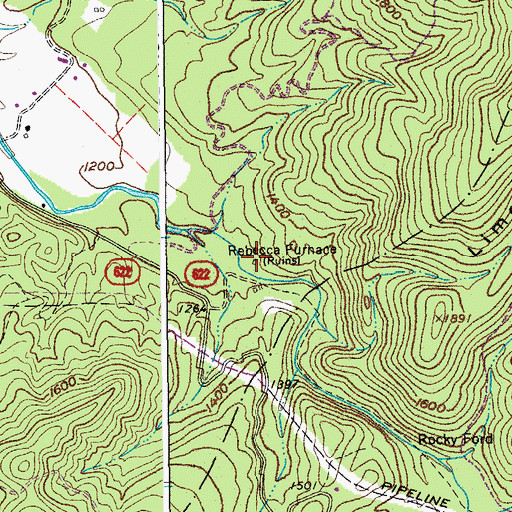 Topographic Map of Rebecca Furnace, VA