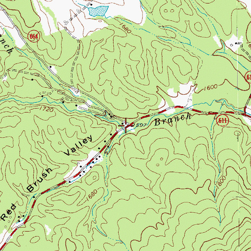 Topographic Map of Red Brush Valley, VA