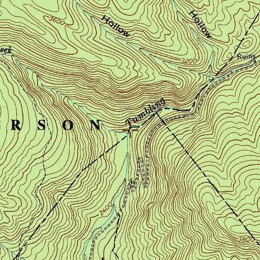 Topographic Map of Red Creek, VA