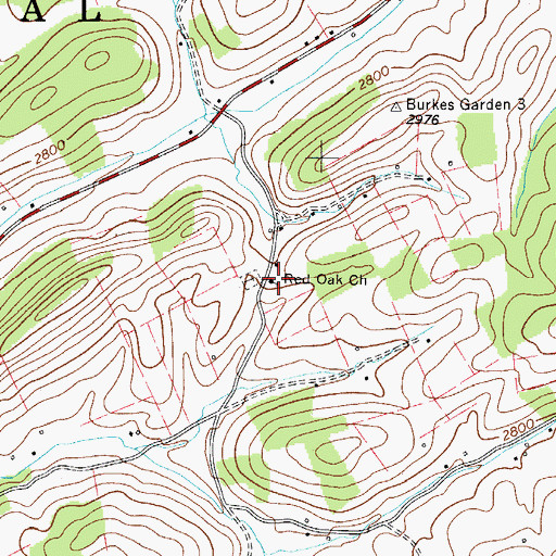 Topographic Map of Red Oak Church, VA