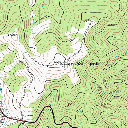 Topographic Map of Red Oak Knob, VA
