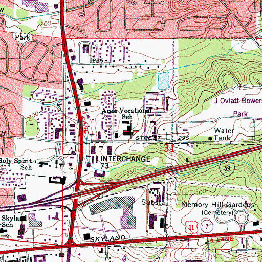 Topographic Map of Tuscaloosa Area Vocational School, AL