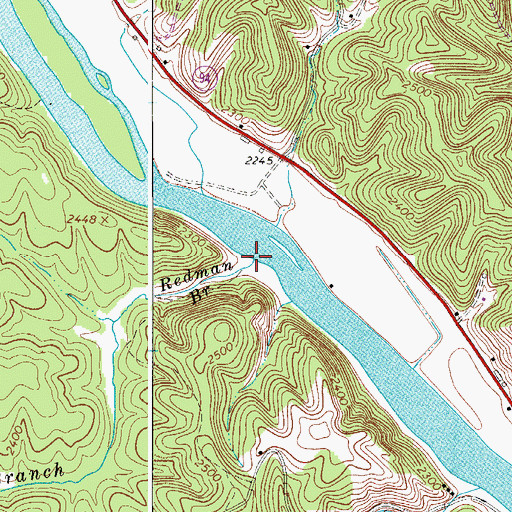 Topographic Map of Redman Branch, VA