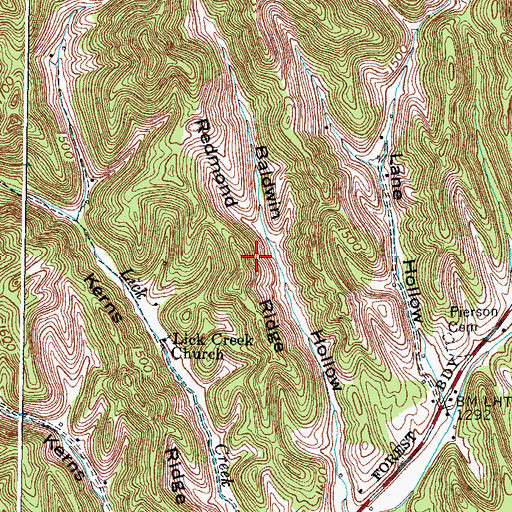 Topographic Map of Redmond Ridge, VA