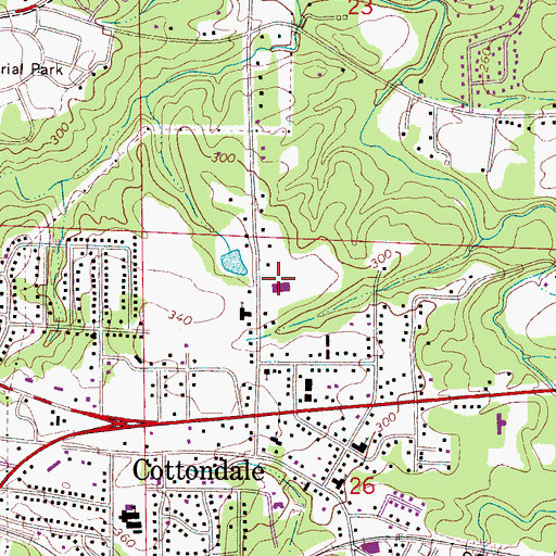 Topographic Map of Tuscaloosa Christian School, AL