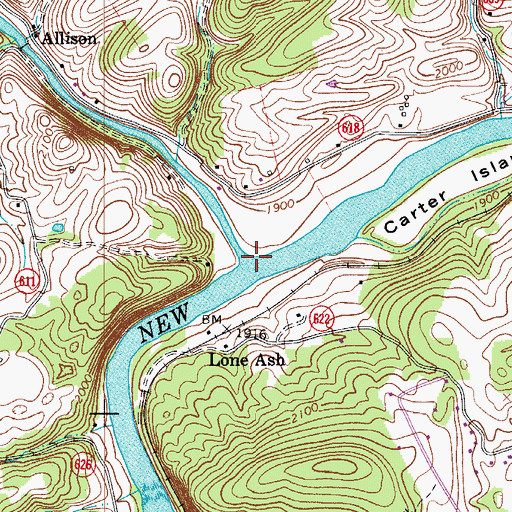 Topographic Map of Reed Creek, VA