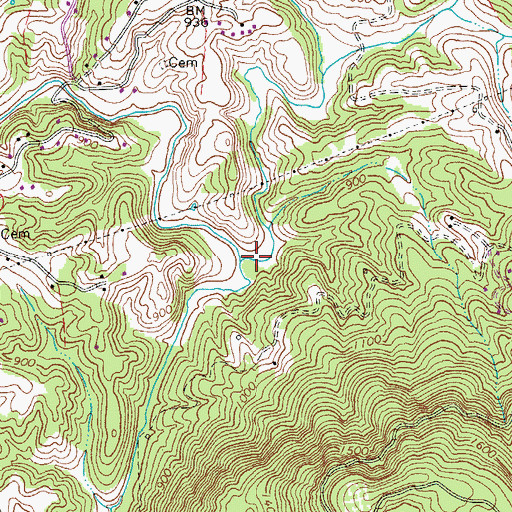 Topographic Map of Reed Creek, VA