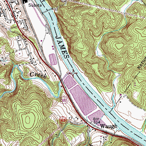 Topographic Map of Reed Creek, VA