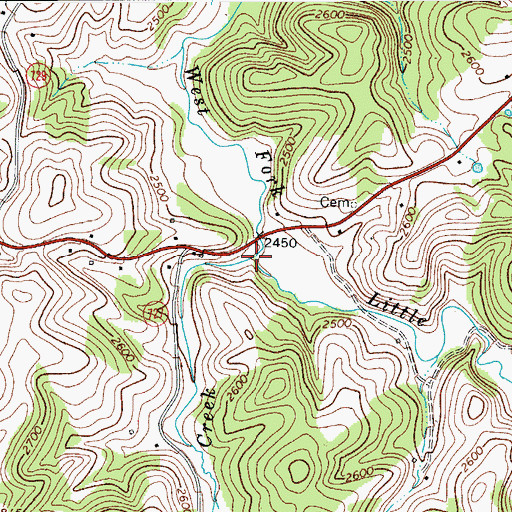 Topographic Map of Reeds Creek, VA