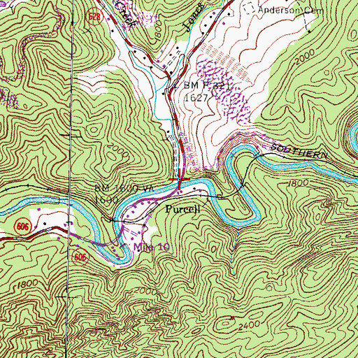 Topographic Map of Reeds Creek, VA