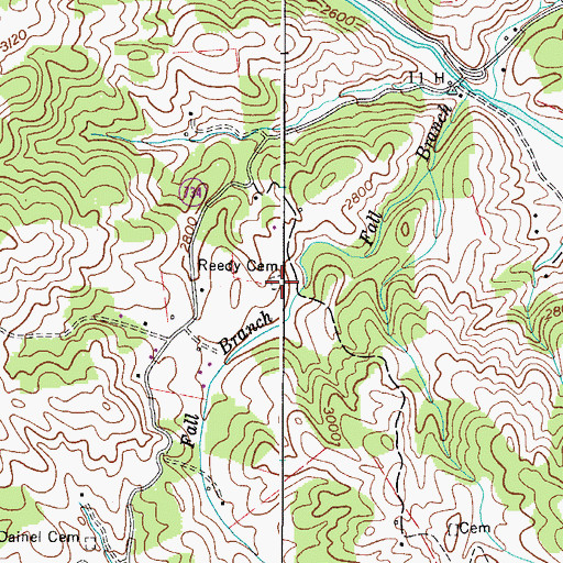 Topographic Map of Reedy Cemetery, VA