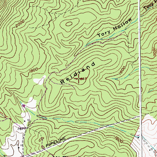 Topographic Map of Reidland, VA