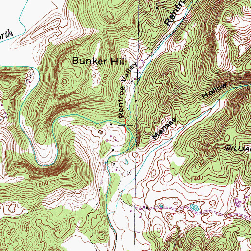 Topographic Map of Renfroe Valley, VA