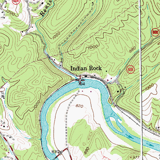 Topographic Map of Renick Run, VA