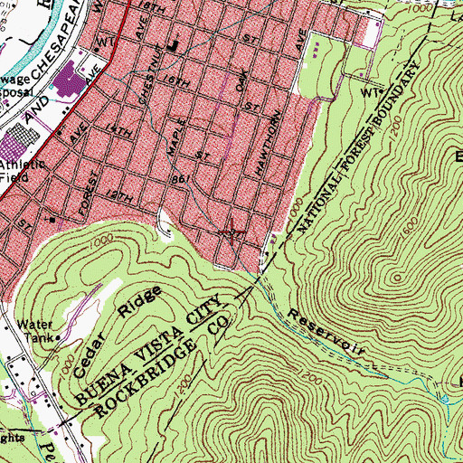 Topographic Map of Reservoir Hollow, VA