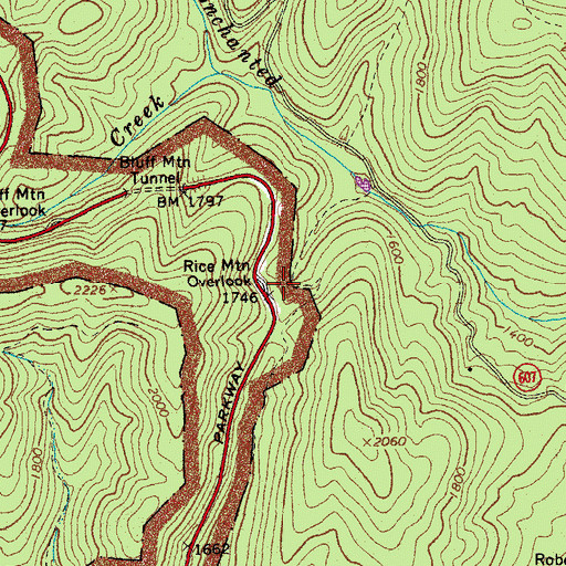 Topographic Map of Rice Mountain Overlook, VA