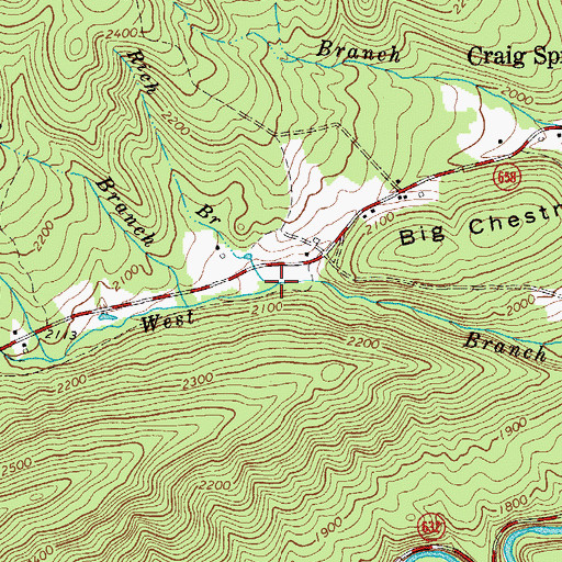 Topographic Map of Rich Branch, VA