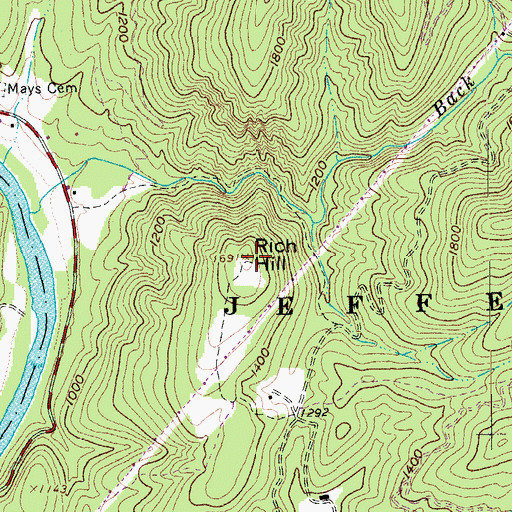 Topographic Map of Rich Hill, VA