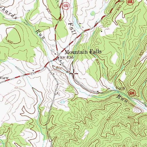 Topographic Map of Richards Run, VA